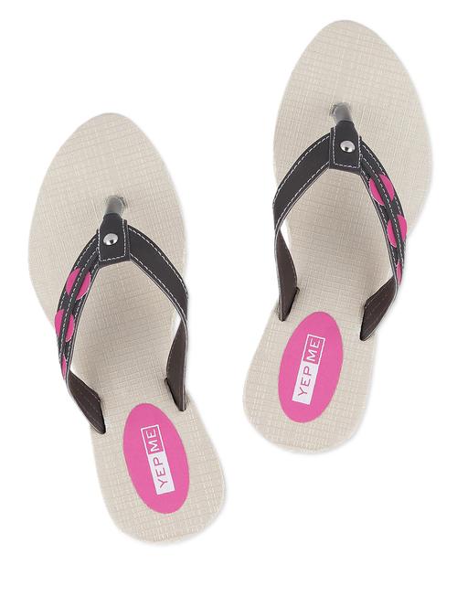 Leatherette Pink Circle Toe Separator Sandals - 987178 - Very Small Image - 1