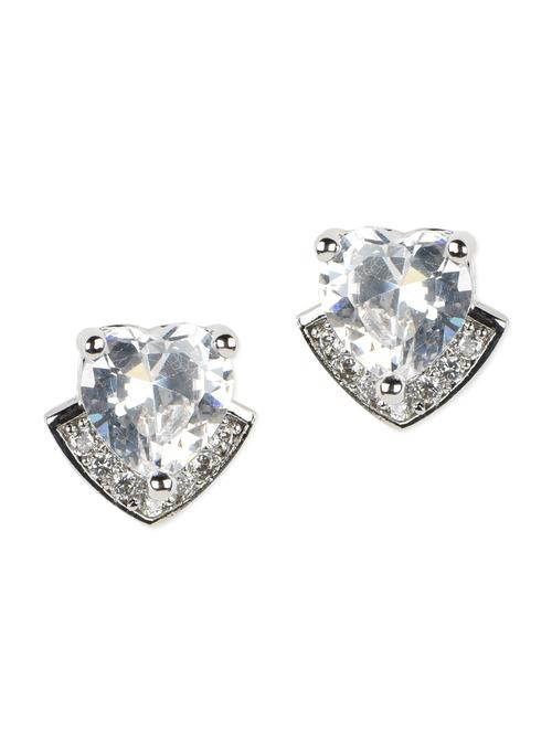 cute silver crystal stud earring - 987365 - Very Small Image - 1
