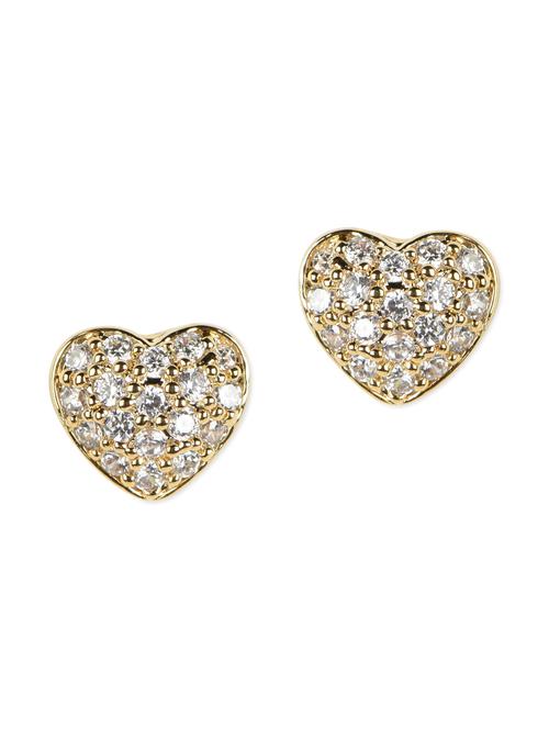 charming golden heart crystal stud earring - 987374 - Very Small Image - 1