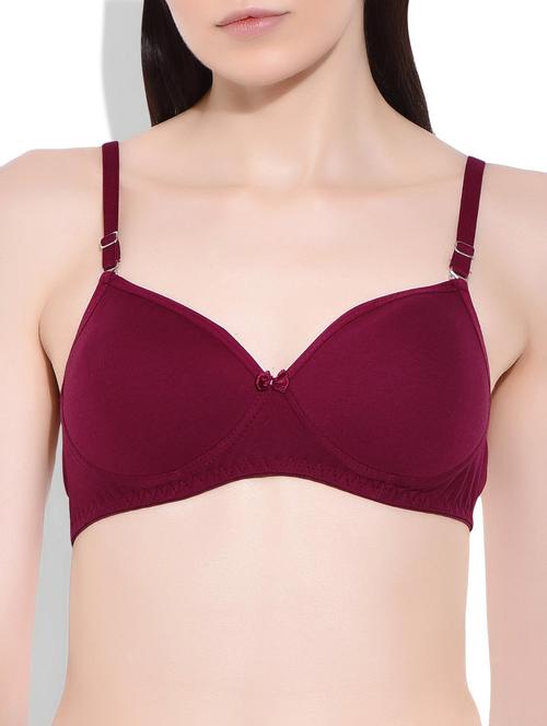 lovinoform maroon color cotton bra - 9874424 - Very Small Image - 1