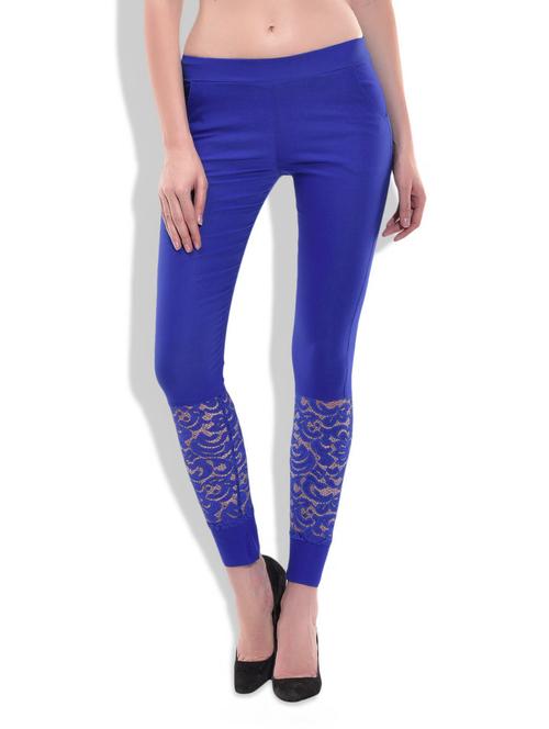 royal blue poly cotton spandex knit jegging - 9878546 - Very Small Image - 1