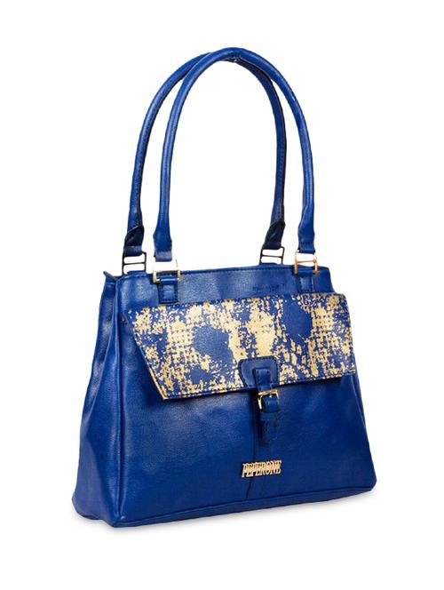 blue faux leather handbag - 9882537 - Very Small Image - 1