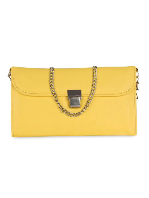 yellow leatherette clutch - 9882547 - Very Small Image - 1