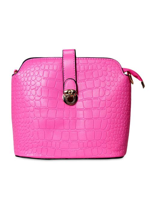 pink color leather sling bag - 9888317 - Very Small Image - 1