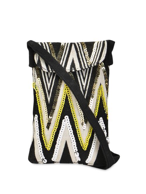 sequin, chevron woven canvas mobile bag - 989342 - Very Small Image - 1