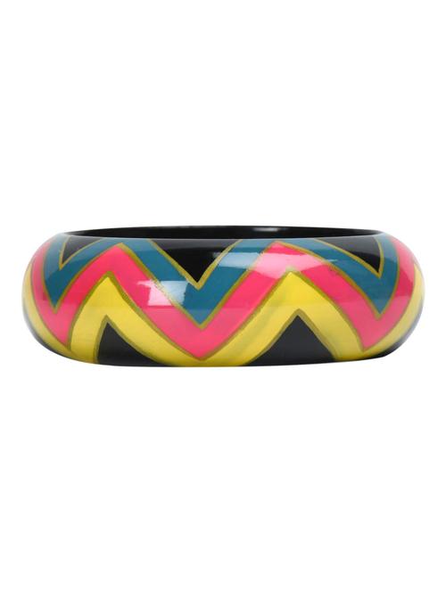 black geometric print wooden bangle - 989808 - Very Small Image - 1