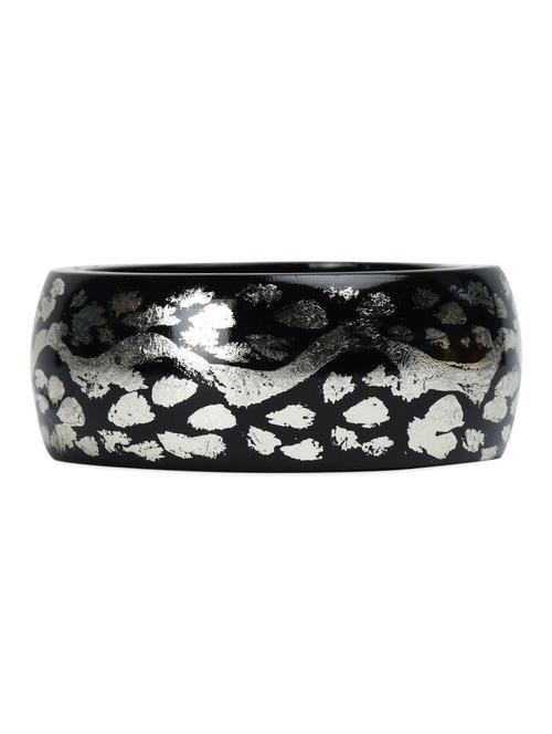 black & silver wooden bangle - 989816 - Very Small Image - 1