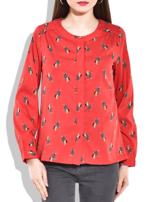 red polyester shirt - 9899914 - Very Small Image - 1