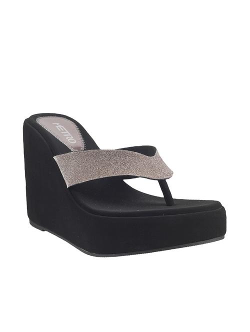 black leatherette wedge - 9900915 - Very Small Image - 1