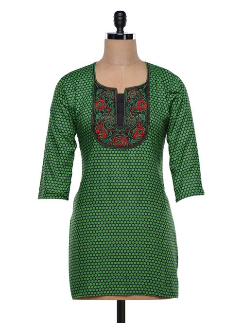 cotton patch work kurti - 990236 - Very Small Image - 1