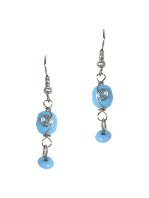  turquoise beads hanging  earrings - 990433 - Very Small Image - 1