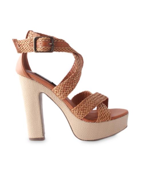 braided camel brown heels - 990955 - Very Small Image - 1