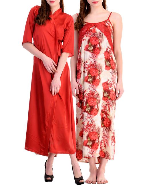 red satin night suit - 9909856 - Very Small Image - 1