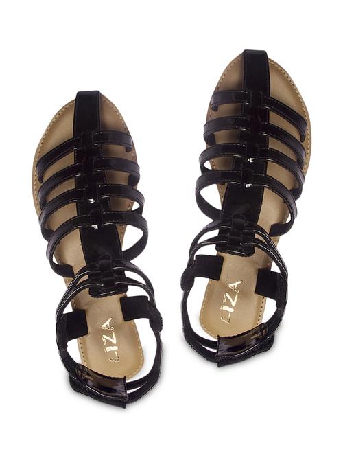 black leatherette  sandal - 991433 - Very Small Image - 1