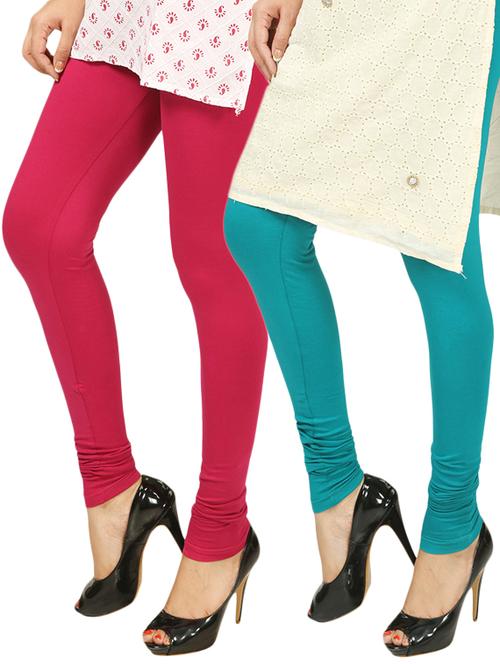 blue, pink cotton leggings - 9918219 - Very Small Image - 1