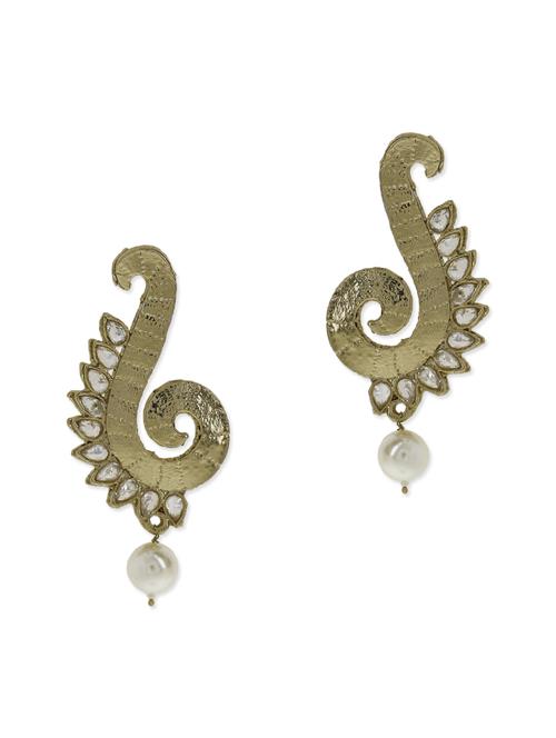 white embellished earrings - 9934757 - Very Small Image - 1