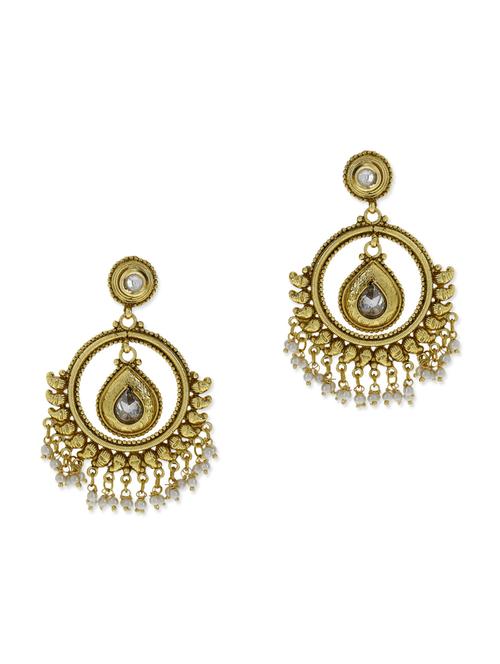 white embellished earrings - 9934795 - Very Small Image - 1