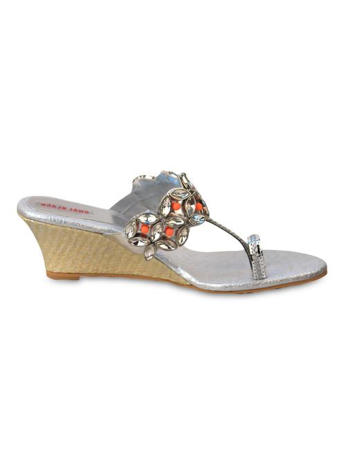 silver leatherette sandals - 9938033 - Very Small Image - 1