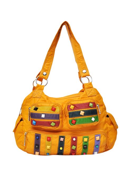 yellow leatherette handbag - 9947778 - Very Small Image - 1