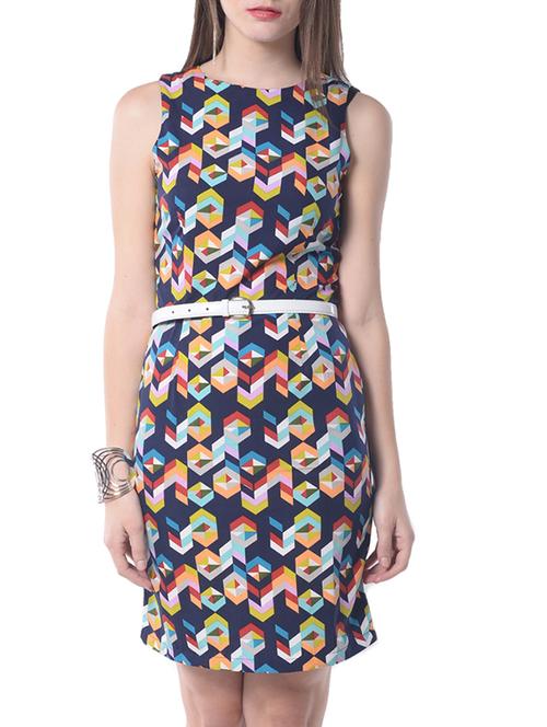 blue printed dress - 9950357 - Very Small Image - 1