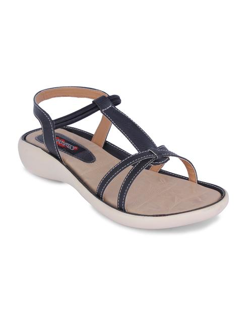 black leatherette sandals - 9961641 - Very Small Image - 1