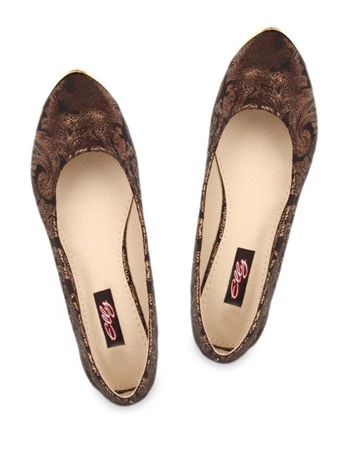Copper  printed ballerina with metallic finish toe - 997161 - Very Small Image - 1