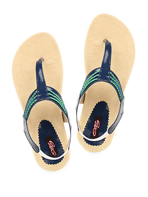 Blue toe separator flat sandal with heel strap - 997184 - Very Small Image - 1