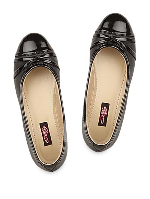 Glossy toe Matt black ballerina with TPR sole - 997188 - Very Small Image - 1