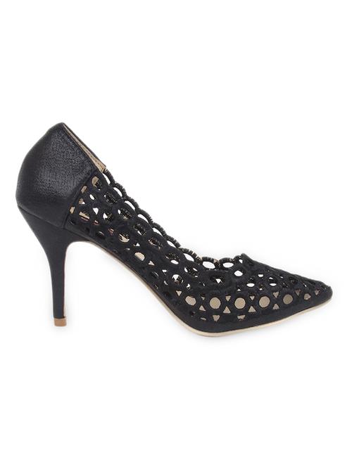 Black Lace cut work pumps - 997264 - Very Small Image - 1
