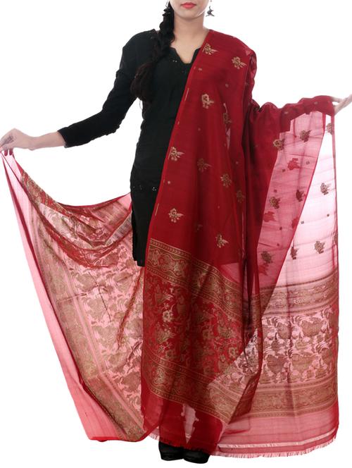 banarasi handloom pure  silk dupatta from zain textiles - 9973093 - Very Small Image - 1