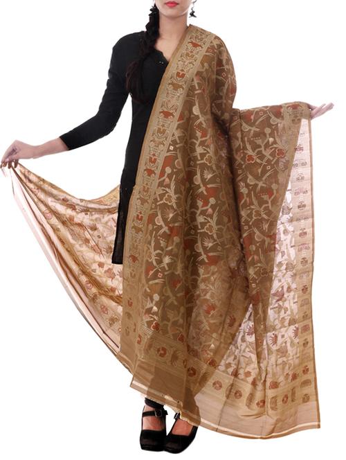 banarasi handloom pure  silk dupatta from zain textiles - 9973098 - Very Small Image - 1