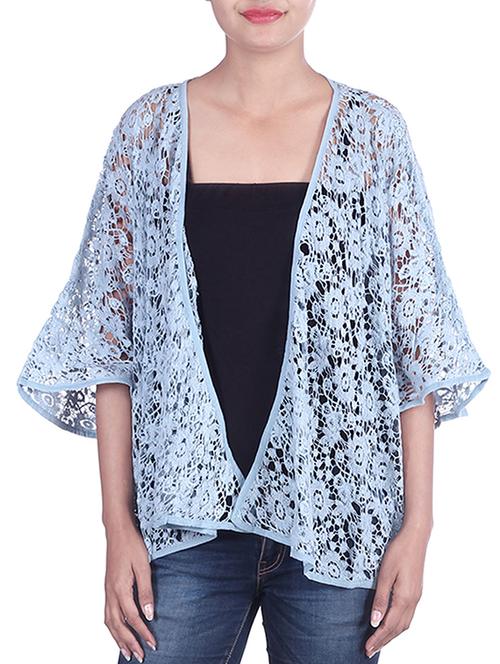 blue cotton lace poncho - 9973713 - Very Small Image - 1