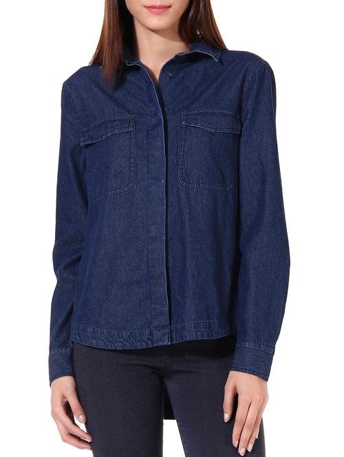 blue cotton shirt - 9979689 - Very Small Image - 1