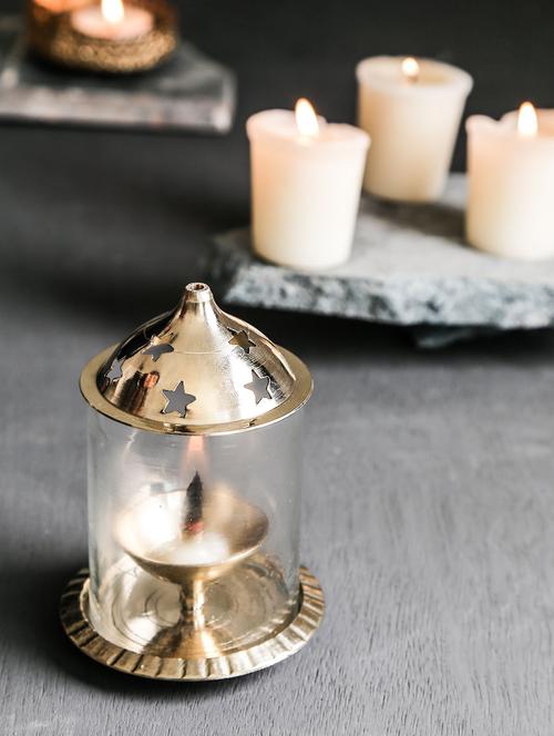 golden colour brass prayer accessory - 9985709 - Very Small Image - 1