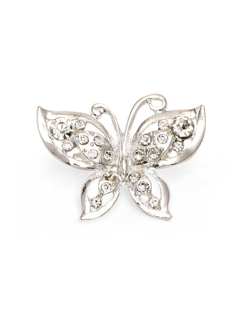 silver plated butterfly shaped brooch - 9989209 - Very Small Image - 1