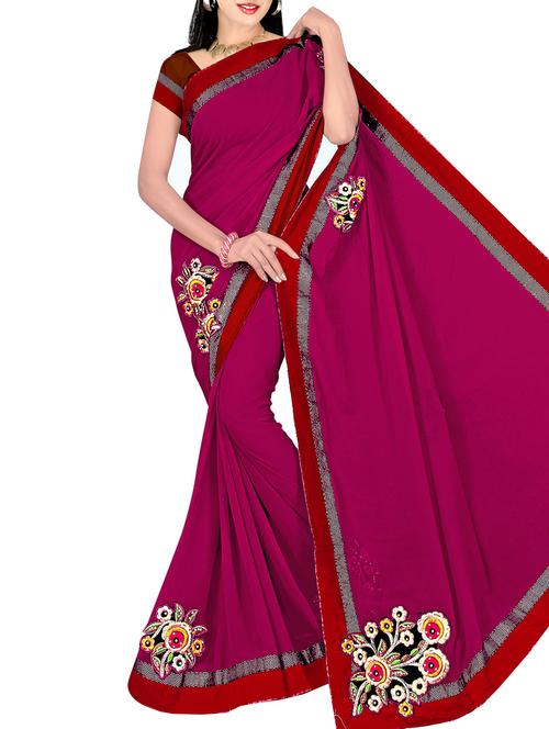 vimal saree magenta georgette appliquã© sari - 9998831 - Very Small Image - 1